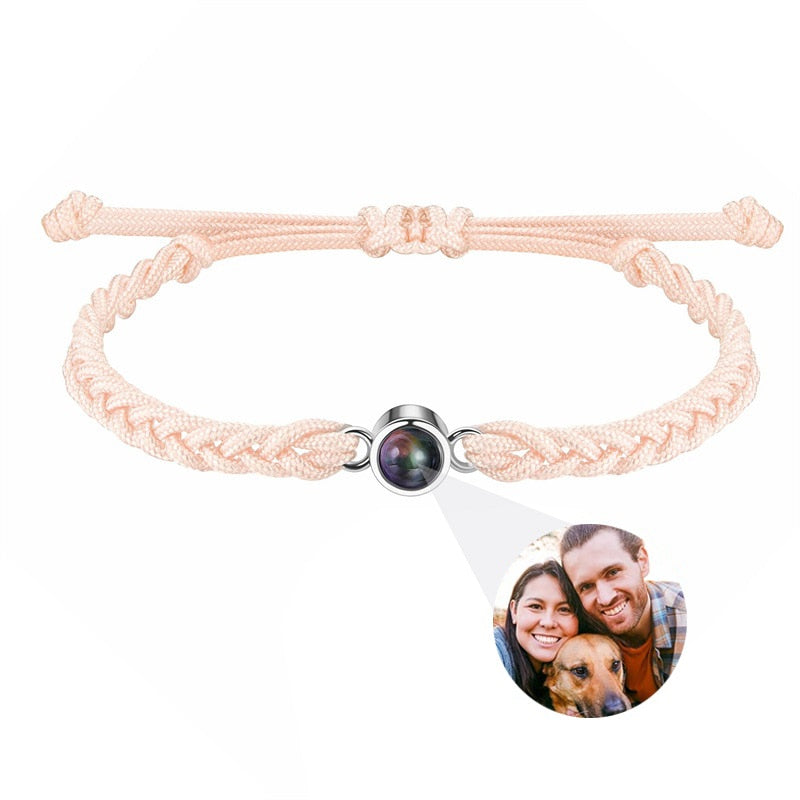 Personalized Circle Photo Projector Bracelets For Women And Men