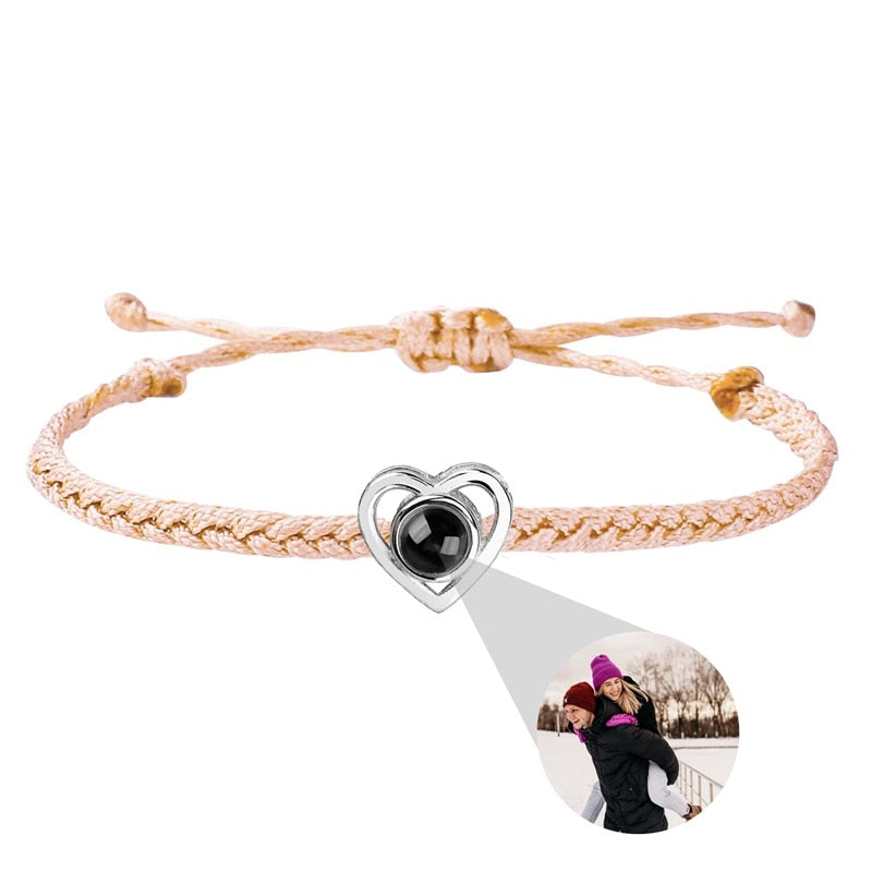 Personalized Heart Photo Projector Bracelets For Women And Men