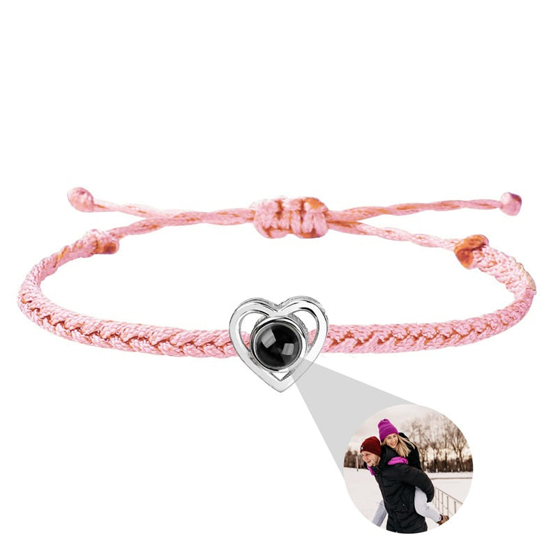 Personalized Heart Photo Projector Bracelets For Women And Men