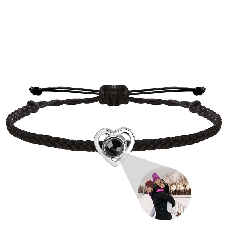 Personalized Heart Photo Projector Bracelets For Women And Men