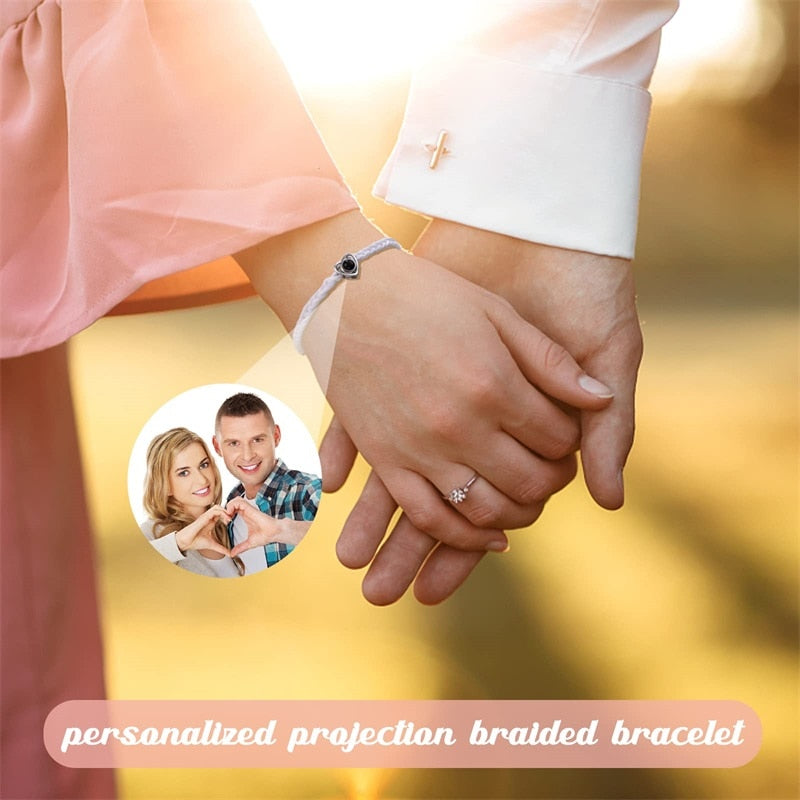 Personalized Heart Photo Projector Bracelets For Women And Men