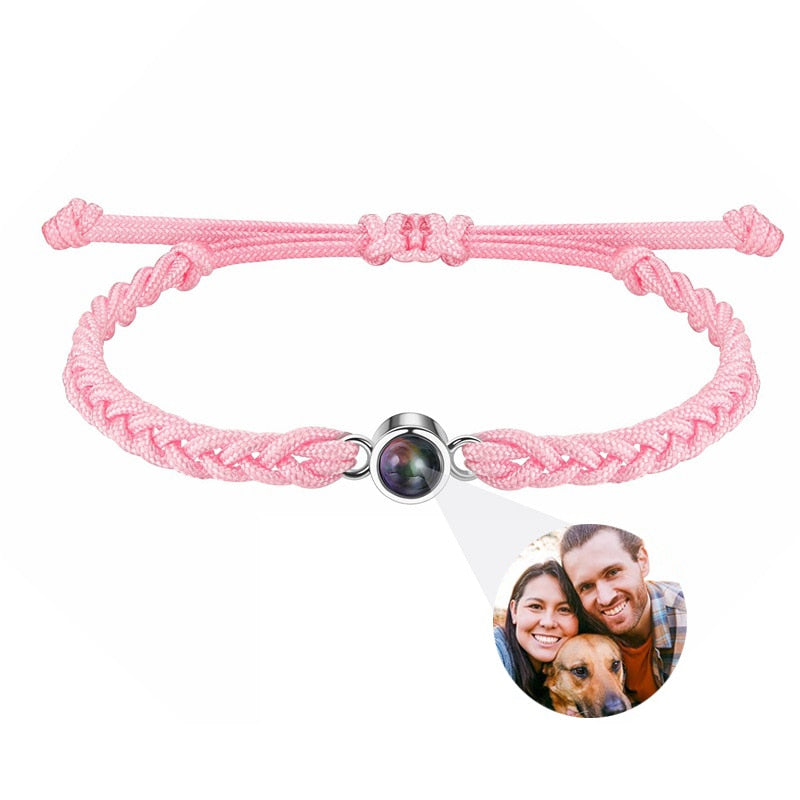 Personalized Circle Photo Projector Bracelets For Women And Men