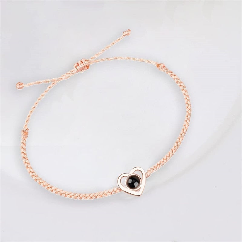 Personalized Heart Photo Projector Bracelets For Women And Men
