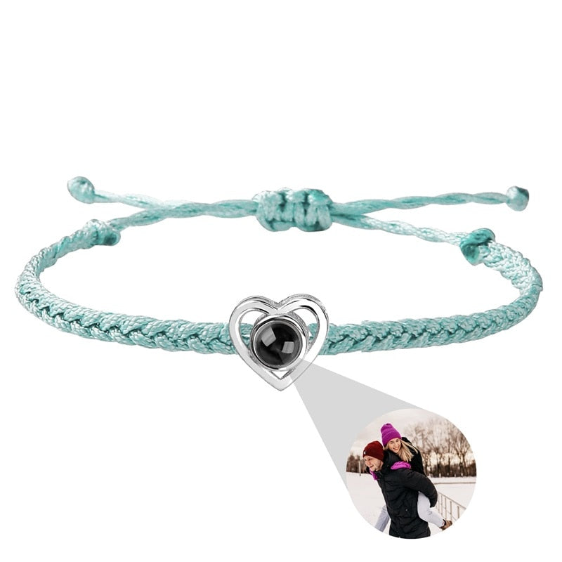 Personalized Heart Photo Projector Bracelets For Women And Men