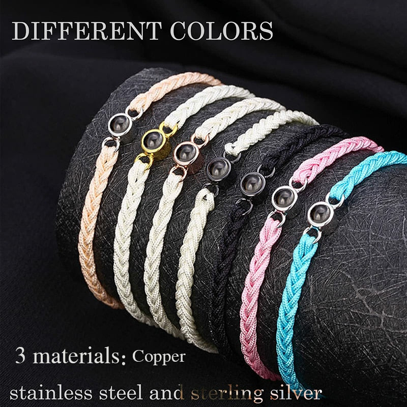 Personalized Circle Photo Projector Bracelets For Women And Men