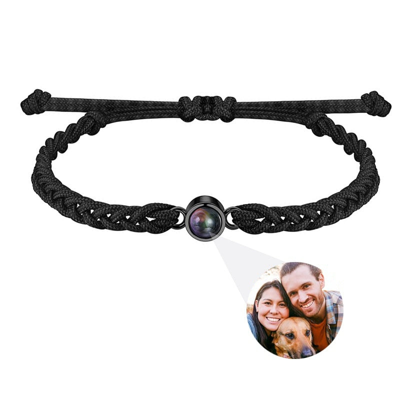 Personalized Circle Photo Projector Bracelets For Women And Men