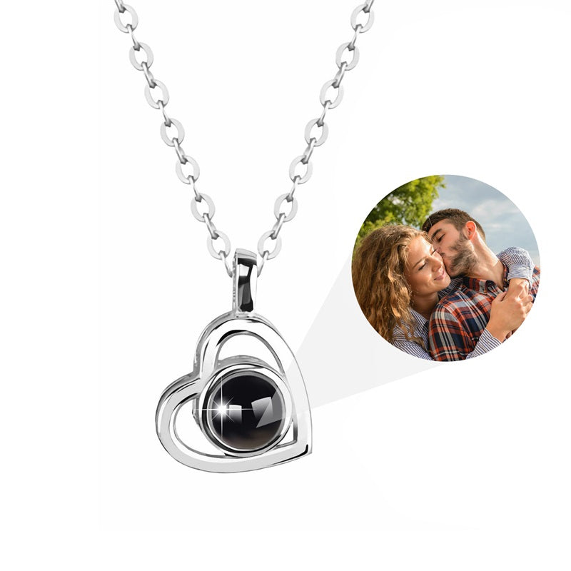 Personalized Photo Projection Necklace - Heart