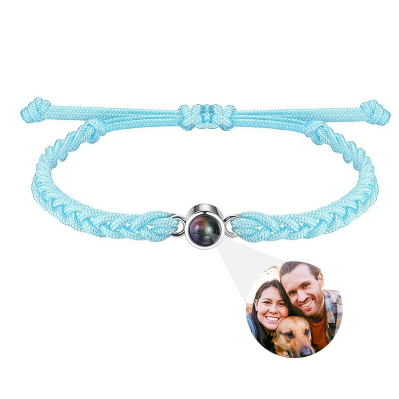 Personalized Circle Photo Projector Bracelets For Women And Men