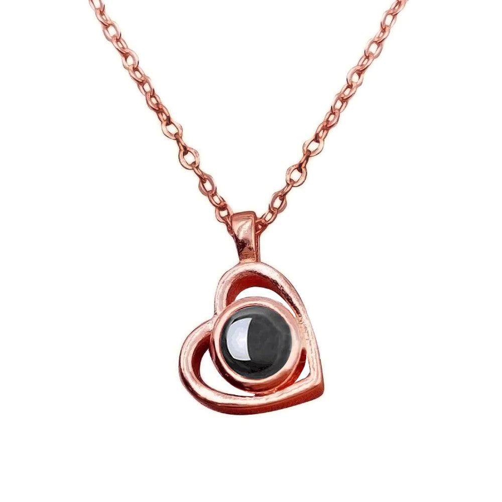 Personalized Photo Projection Necklace - Heart