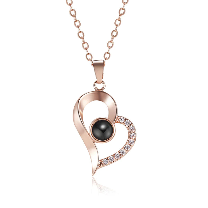 Personalized Photo Projection Necklace - Infinity Heart