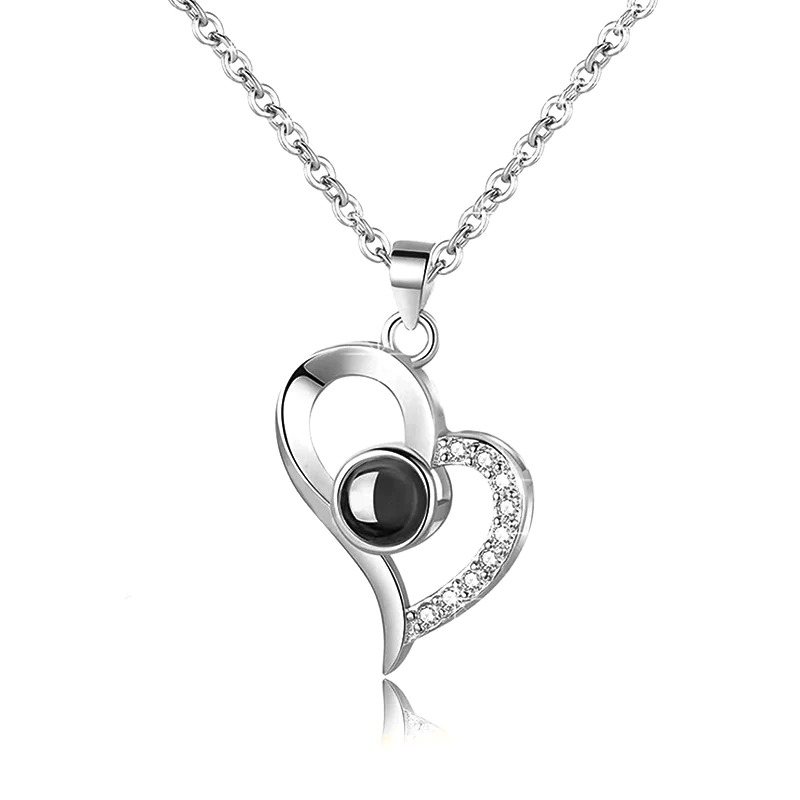 Personalized Photo Projection Necklace - Infinity Heart