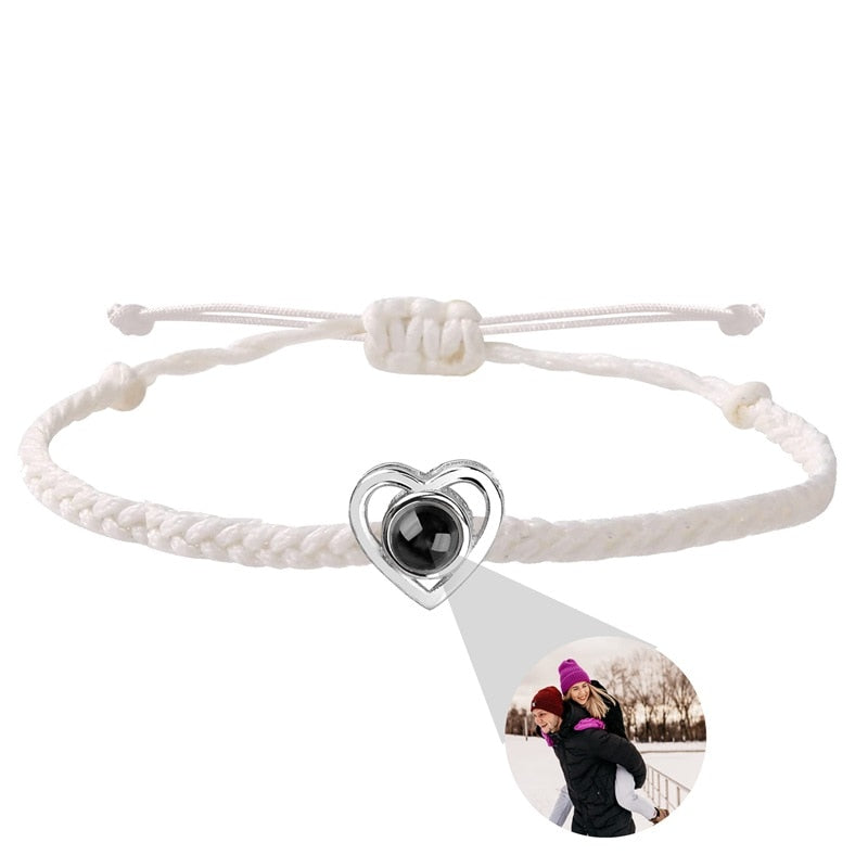 Personalized  Heart Photo Projector Bracelets For Women And Men