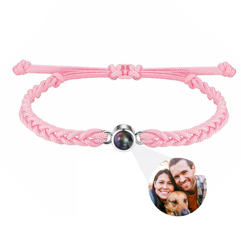 Personalized  Circle Photo Projector Bracelets For Women And Men