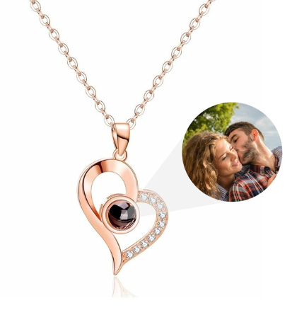 Personalized Photo Projection Necklace - Infinity Heart