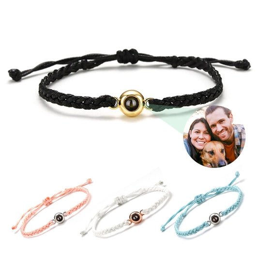 Personalized  Circle Photo Projector Bracelets For Women And Men